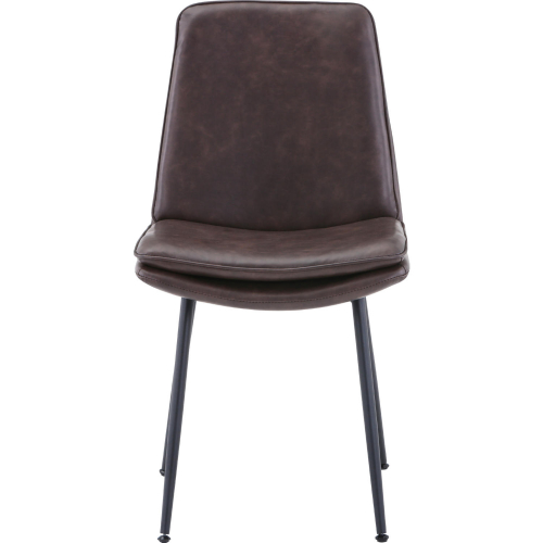 Draper Dining Chair in Dark Brown Leatherette & Iron (Set of 4)